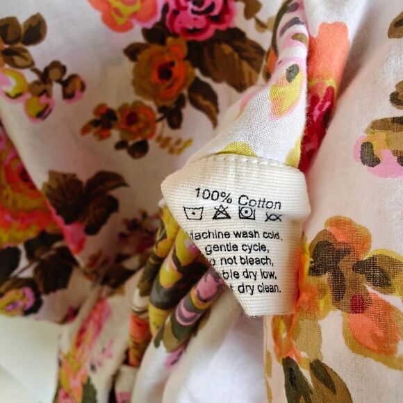 Neem Living Kaftan Coverup White Floral Print Size Medium Large - Picture 8 of 8